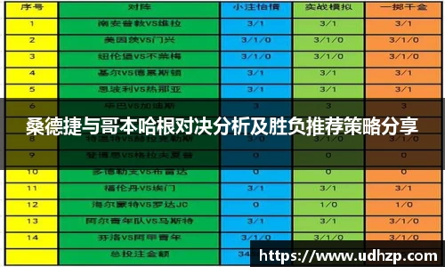 桑德捷与哥本哈根对决分析及胜负推荐策略分享