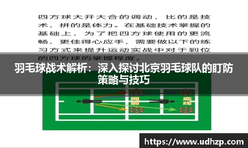 羽毛球战术解析：深入探讨北京羽毛球队的盯防策略与技巧